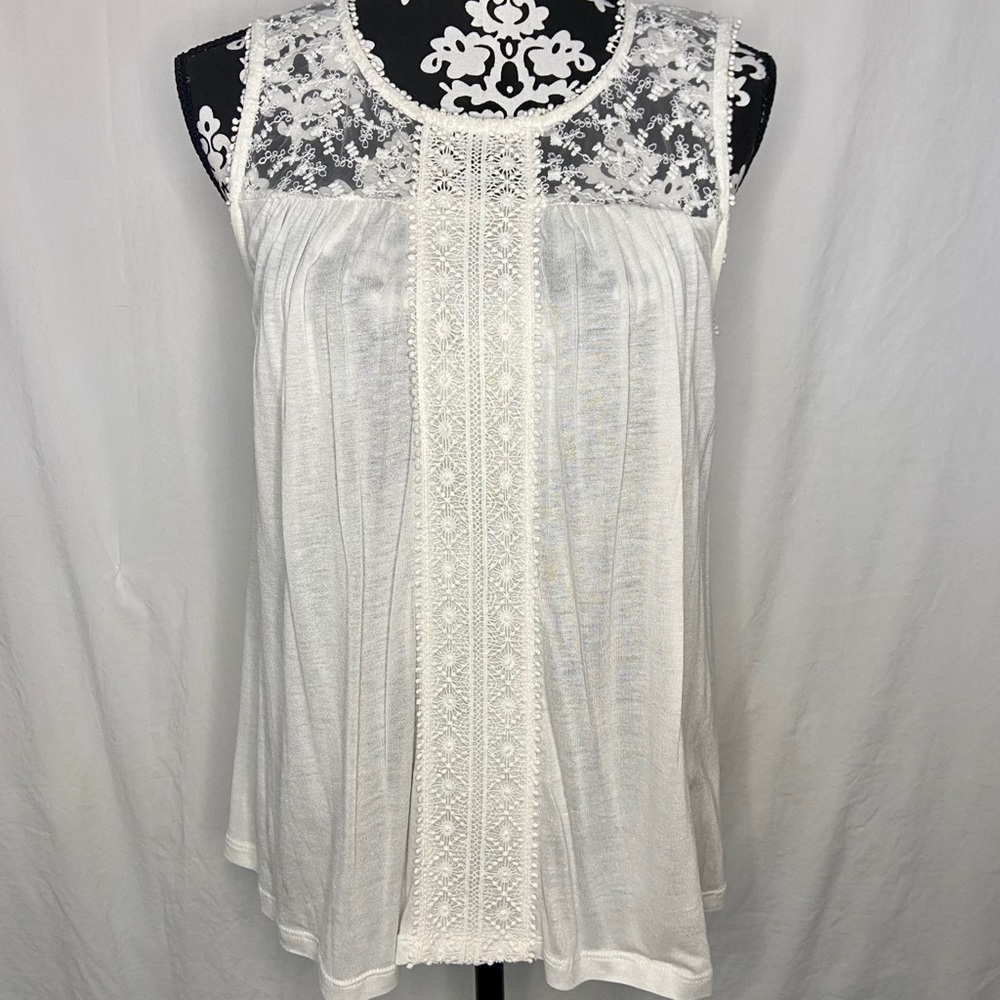 Cream Knit Sleeveless Top